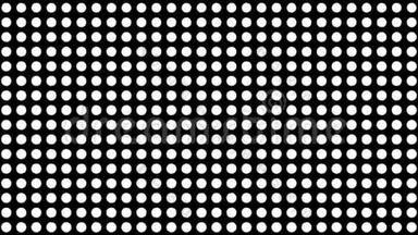 无缝半色调白点在黑色背景下出现并消失在运动中。
